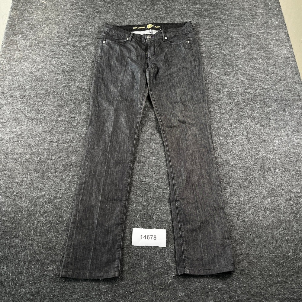 Rich & Skinny Sleek Jeans Womens 29 Black Excellent Vintage Made in USA
